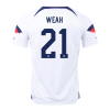 Men's Replica WEAH #21 USA Home Soccer Jersey Shirt 2022 Nike - World Cup 2022