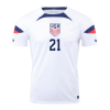 Men's Replica WEAH #21 USA Home Soccer Jersey Shirt 2022 Nike - World Cup 2022