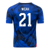 Men's Replica WEAH #21 USA Away Soccer Jersey Shirt 2022 Nike - World Cup 2022