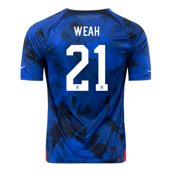 Men's Replica WEAH #21 USA Away Soccer Jersey Shirt 2022 Nike - World Cup 2022