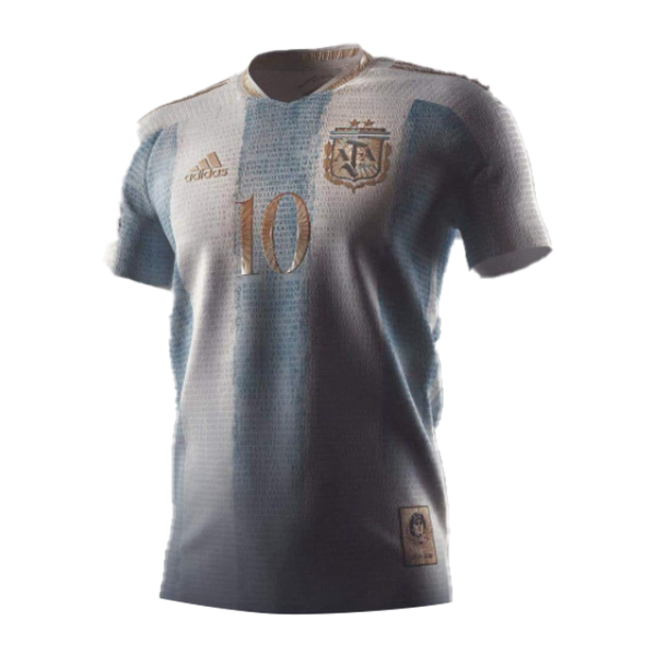 Men's Replica Maradona #10 Argentina commemorative Home Soccer Jersey Shirt 2021 Adidas