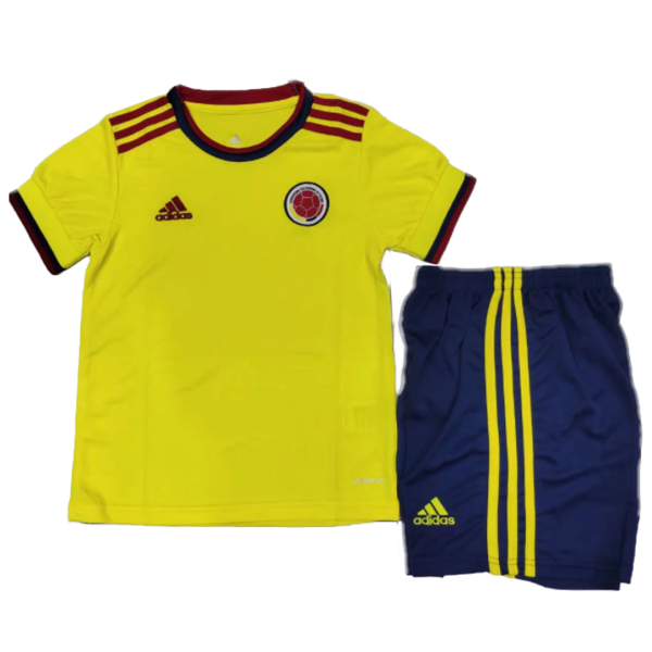 Kids Colombia Home Soccer Jersey Kit (Jersey+Shorts) 2020 Adidas