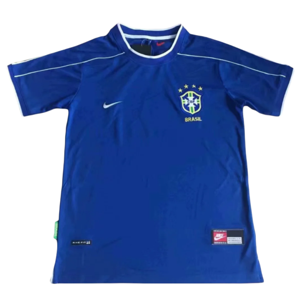 Men's Retro 1998 Brazil Away Soccer Jersey Shirt