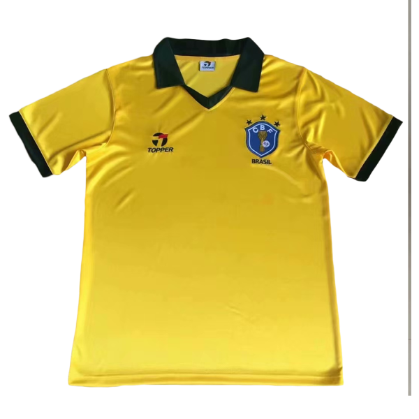 Men's Retro 1985 Brazil Home Soccer Jersey Shirt