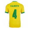 Men's Replica CALBERTO #4 Brazil Home Soccer Jersey Shirt 2021 Nike