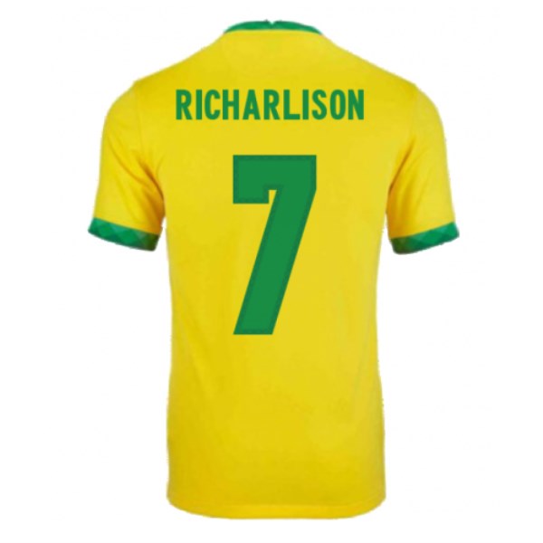Men's Replica RICHARLISON #7 Brazil Home Soccer Jersey Shirt 2021 Nike
