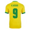 Men's Replica G JESUS #9 Brazil Home Soccer Jersey Shirt 2021 Nike