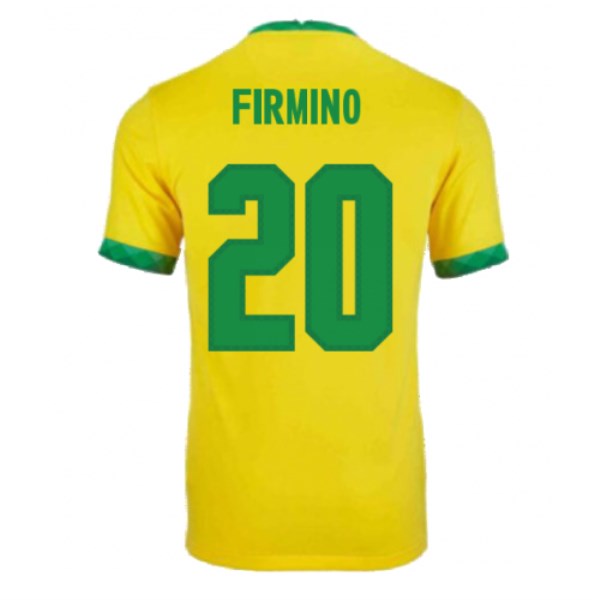 Men's Replica FIRMINO #20 Brazil Home Soccer Jersey Shirt 2021 Nike