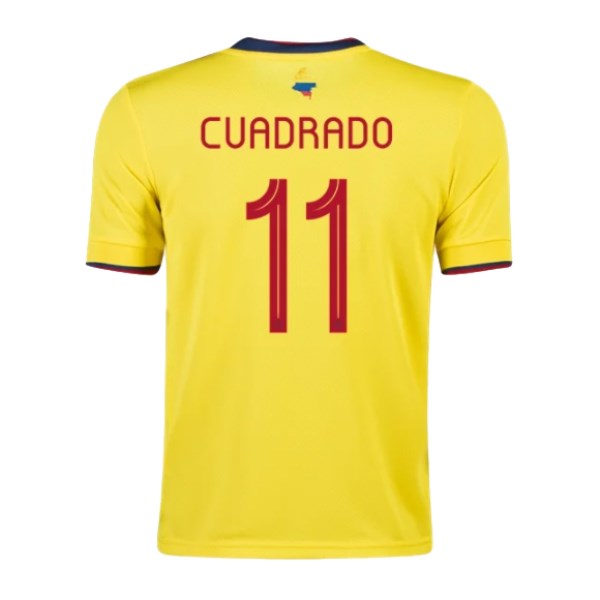 Men's Replica CUADRADO #11 Colombia Home Soccer Jersey Shirt 2021 Adidas