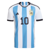Men's Replica Messi #10 Argentina Home Soccer Jersey Shirt 2022 Adidas - World Cup 2022