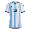 Men's Authentic Messi #10 Argentina Home Soccer Jersey Shirt 2022 Adidas World Cup 2022