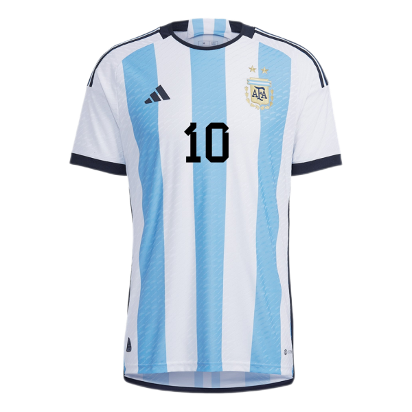 Men's Authentic Messi #10 Argentina Home Soccer Jersey Shirt 2022 Adidas World Cup 2022
