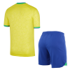 Men's Replica Brazil Home Soccer Jersey Kit (Jersey+Shorts) 2022 Nike - World Cup 2022