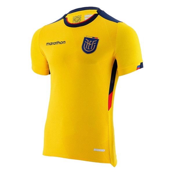 Men's Replica Ecuador Home Soccer Jersey Shirt 2022 Macron - World Cup 2022