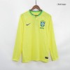Men's Replica Brazil Home Long Sleeves Soccer Jersey Shirt 2022 Nike - World Cup 2022