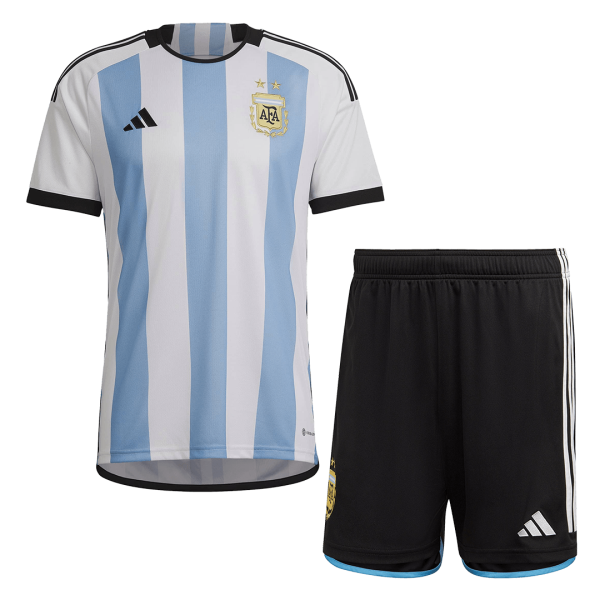 Men's Replica Argentina Home Soccer Jersey Kit (Jersey+Shorts) 2022 Adidas - World Cup 2022