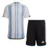 Men's Replica Argentina Home Soccer Jersey Kit (Jersey+Shorts) 2022 Adidas - World Cup 2022