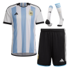 Men's Replica Argentina Home Soccer Jersey Whole Kit (Jersey+Shorts+Socks) 2022 Adidas - World Cup 2022