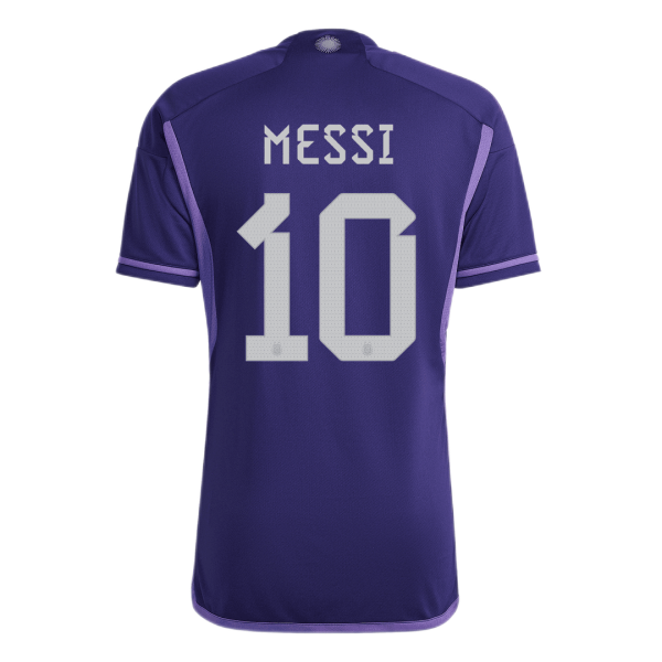 Men's Replica Messi #10 Argentina Away Soccer Jersey Shirt 2022 Adidas - World Cup 2022