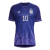 Men's Replica Messi #10 Argentina Away Soccer Jersey Shirt 2022 Adidas - World Cup 2022