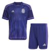Kids Argentina Away Soccer Jersey Kit (Jersey+Shorts) 2022 Adidas - World Cup 2022