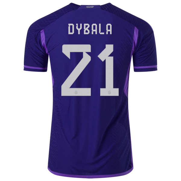 Men's Authentic DYBALA #21 Argentina Away Soccer Jersey Shirt 2022 Adidas World Cup 2022