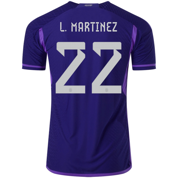Men's Authentic L. MARTINEZ #22 Argentina Away Soccer Jersey Shirt 2022 Adidas World Cup 2022