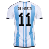 Men's Replica DI MARIA #11 Argentina Home Soccer Jersey Shirt 2022 Adidas - World Cup 2022