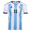 Men's Replica DI MARIA #11 Argentina Home Soccer Jersey Shirt 2022 Adidas - World Cup 2022