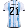 Men's Replica DYBALA #21 Argentina Home Soccer Jersey Shirt 2022 Adidas - World Cup 2022