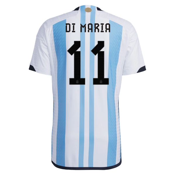 Men's Authentic DI MARIA #11 Argentina Home Soccer Jersey Shirt 2022 Adidas World Cup 2022