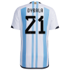 Men's Authentic DYBALA #21 Argentina Home Soccer Jersey Shirt 2022 Adidas World Cup 2022