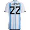 Men's Authentic L. MARTINEZ #22 Argentina Home Soccer Jersey Shirt 2022 Adidas World Cup 2022