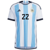 Men's Authentic L. MARTINEZ #22 Argentina Home Soccer Jersey Shirt 2022 Adidas World Cup 2022