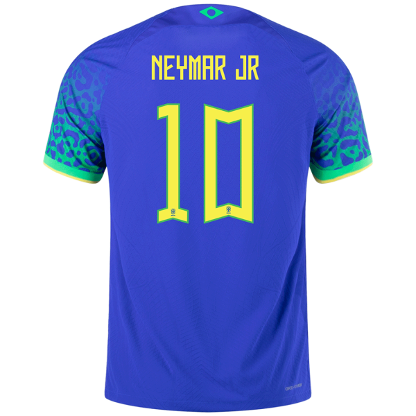 Men's Authentic NEYMAR JR #10 Brazil Away Soccer Jersey Shirt 2022 Nike