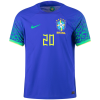 Men's Authentic VINI JR #20 Brazil Away Soccer Jersey Shirt 2022 Nike