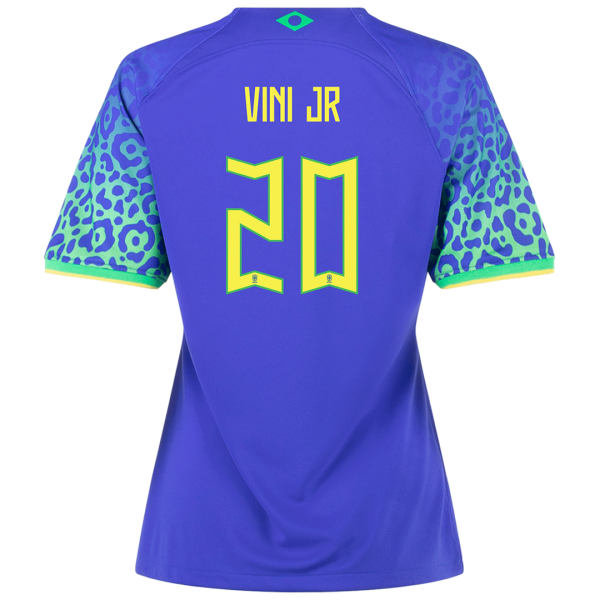 Women's Replica VINI JR #20 Brazil Away Soccer Jersey Shirt 2022 Nike