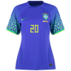 Women's Replica VINI JR #20 Brazil Away Soccer Jersey Shirt 2022 Nike