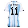 Women's Replica DI MARIA #11 Argentina Home Soccer Jersey Shirt 2022 Adidas