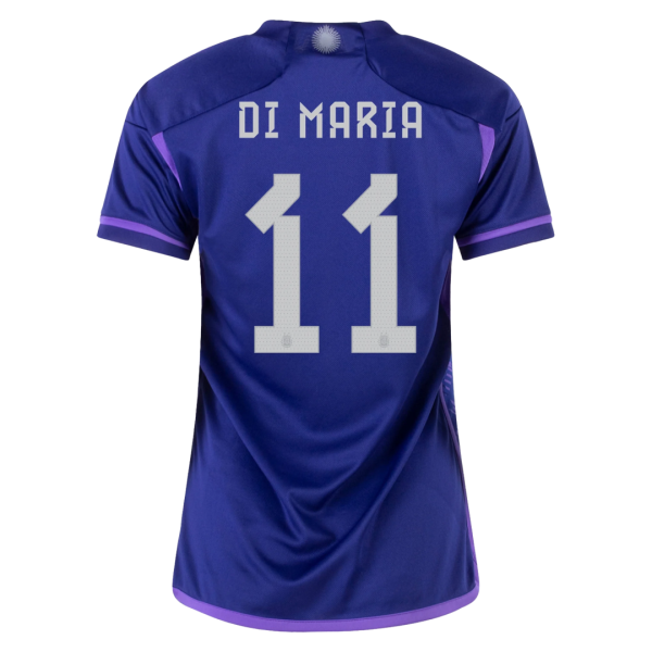 Women's Replica DI MARIA #11 Argentina Away Soccer Jersey Shirt 2022 Adidas