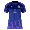 Women's Replica DI MARIA #11 Argentina Away Soccer Jersey Shirt 2022 Adidas