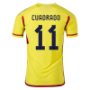 Men's Authentic CUADRADO #11 Colombia Home Soccer Jersey Shirt 2022 Adidas