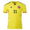 Men's Authentic CUADRADO #11 Colombia Home Soccer Jersey Shirt 2022 Adidas