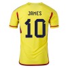 Men's Authentic JAMES #10 Colombia Home Soccer Jersey Shirt 2022 Adidas