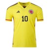 Men's Authentic JAMES #10 Colombia Home Soccer Jersey Shirt 2022 Adidas