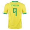 Men's Authentic RICHARLISON #9 Brazil Home Soccer Jersey Shirt 2022 Nike