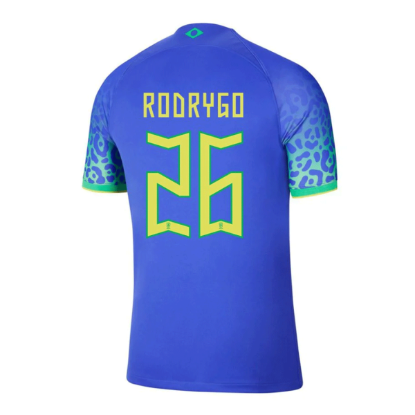 Men's Replica RODRYGO #26 Brazil Away Soccer Jersey Shirt 2022 Nike - World Cup 2022