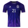 Men's Replica DYBALA #21 Argentina Away Soccer Jersey Shirt 2022 Adidas - World Cup 2022