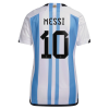 Women's Replica MESSI #10 Argentina Home Soccer Jersey Shirt 2022 Adidas