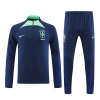 Men's Brazil Zipper Tracksuit Sweat Shirt Kit (Top+Trousers) 2022 Nike